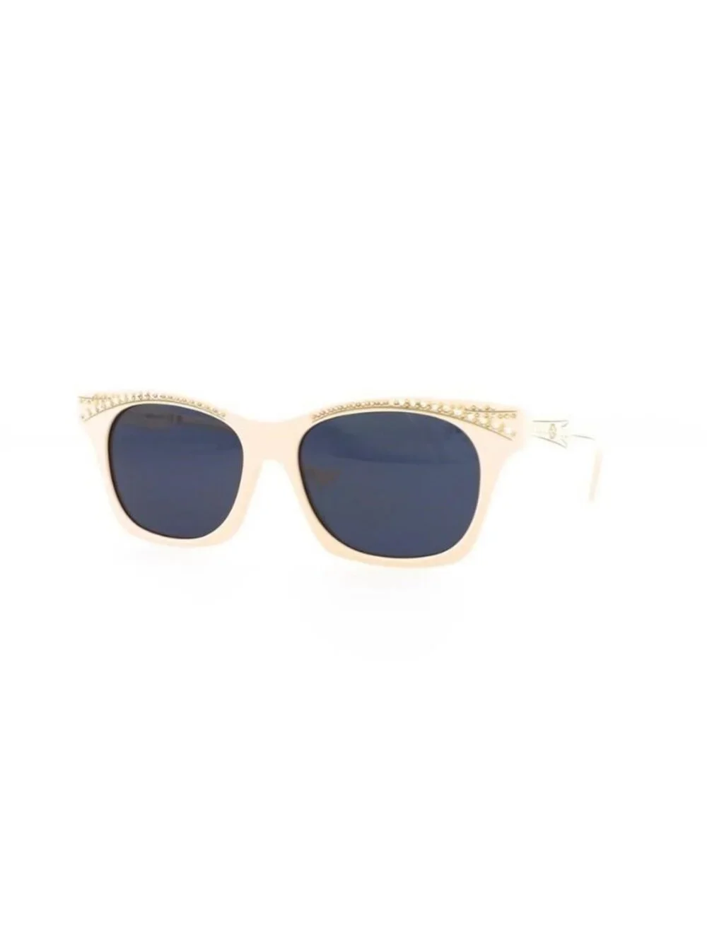 New Gucci Womens Cat Eye Ivory Ivory Blue Fashion Designer Sunglasses